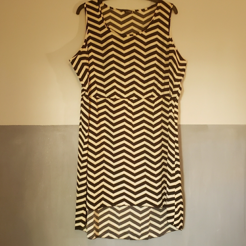 Indulge-Gogo Apparel.High Low Chevron Dress. Plus